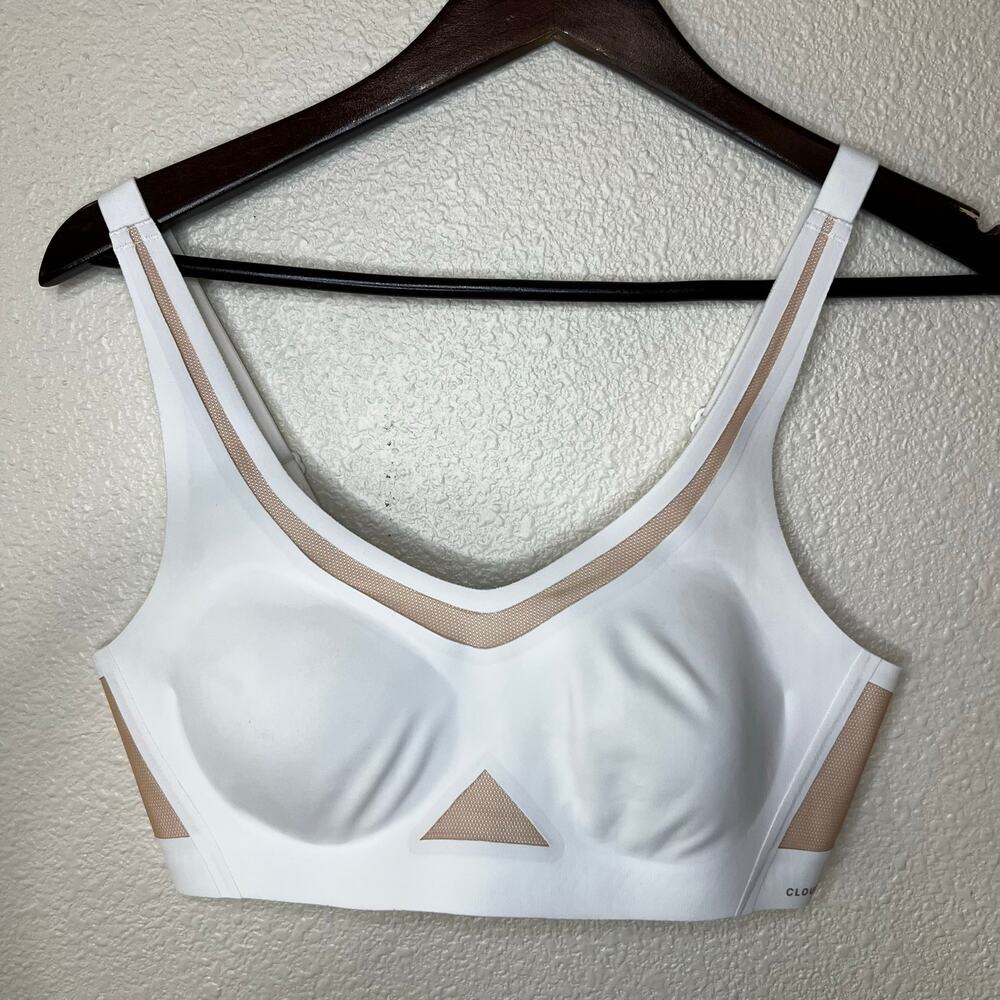 Honeylove CrossFlex Activity Wirefree Bra in white Cloudfuse SMALL